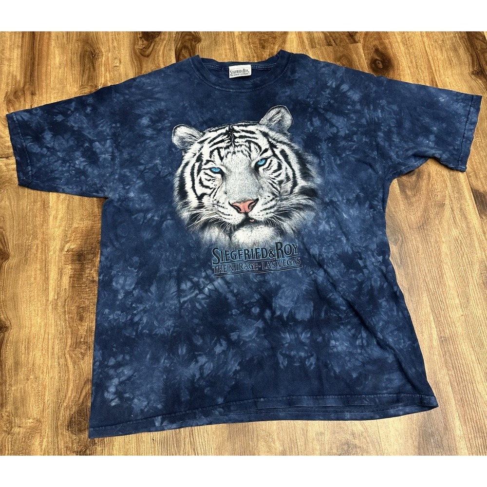 Vintage Siegfried And Roy T Shirt Men's Medium Tie Dye Tiger Mirage Las Vegas